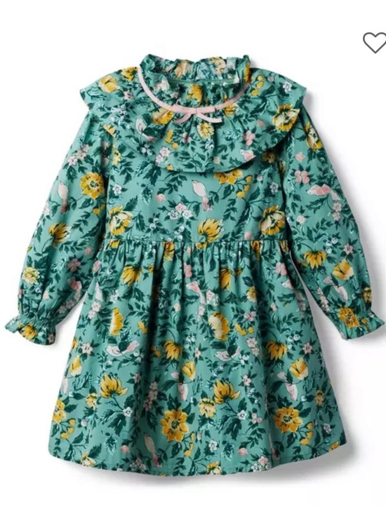 Janie and Jack Other - Janie and Jack Floral Ruffle Bow Collar Dress size 2T